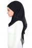 Malin - Zwart Praktisch Chiffon Hijab