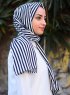 Marwa - Zwart Gestreept Crepe Hijab