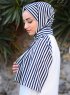 Marwa - Zwart Gestreept Crepe Hijab