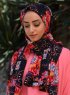 Marwa - Roze Gedessineerde Crepe Hijab