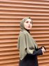 Maryna - Khaki Gedessineerde Chiffon Hijab - Mirach
