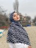 Meher - Zwart Gedessineerde Katoen Hijab