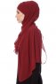 Mehtap - Bordeaux Praktisch One Piece Chiffon Hijab