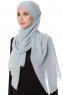 Mehtap - Grijs Praktisch One Piece Chiffon Hijab