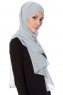 Mehtap - Grijs Praktisch One Piece Chiffon Hijab