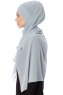 Mehtap - Grijs Praktisch One Piece Chiffon Hijab