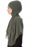 Mehtap - Khaki Praktisch One Piece Chiffon Hijab