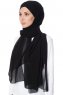 Mehtap - Zwart Praktisch One Piece Chiffon Hijab