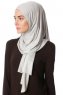 Melek - Lichtgrijs Premium Jersey Hijab - Ecardin