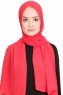 Merve Hallonröd Krep Chiffon Hijab 4A166a