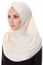 Mia - Licht Beige Al Amira One-Piece Hijab - Ecardin