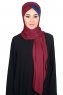 Mikaela - Bordeaux & Marineblauw Katoenen Praktisch Hijab