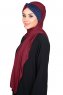 Mikaela - Bordeaux & Marineblauw Katoenen Praktisch Hijab