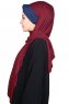Mikaela - Bordeaux & Marineblauw Katoenen Praktisch Hijab