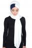 Mikaela - Creme & Marineblauw Katoenen Praktisch Hijab