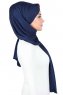 Mikaela - Marineblauw & Bordeaux Katoenen Praktisch Hijab