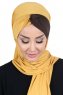Mikaela - Mosterd & Bruin Katoenen Praktisch Hijab