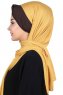Mikaela - Mosterd & Bruin Katoenen Praktisch Hijab