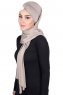 Mikaela - Taupe & Creme Katoenen Praktisch Hijab
