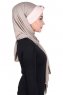 Mikaela - Taupe & Oudroze Katoenen Praktisch Hijab