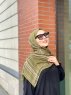 Muna - Khaki Gedessineerde Crêpe Hijab - Mirach