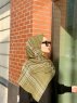 Muna - Khaki Gedessineerde Crêpe Hijab - Mirach