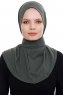 Narin - Khaki Praktisch One Piece Crepe Hijab