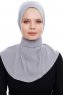 Narin - Lichtgrijs Praktisch One Piece Crepe Hijab