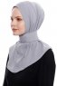 Narin - Lichtgrijs Praktisch One Piece Crepe Hijab