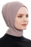 Narin - Donker Taupe Praktisch One Piece Crepe Hijab