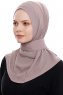 Narin - Donker Taupe Praktisch One Piece Crepe Hijab