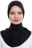 Narin - Zwart Praktisch One Piece Crepe Hijab