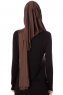 Naz - Bruin & Licht Taupe Praktisch One Piece Hijab - Ecardin