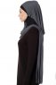 Naz - Donker Grijs & Zwart Praktisch One Piece Hijab - Ecardin