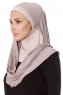 Naz - Steen Grijs & Oudroze Praktisch One Piece Hijab - Ecardin