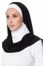 Naz - Zwart & Wit Praktisch One Piece Hijab - Ecardin