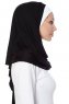 Naz - Zwart & Wit Praktisch One Piece Hijab - Ecardin