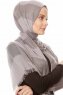 Necla - Grijze Twee Gekleurde Hijab - Özsoy