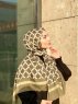 Nona - Khaki Gedessineerde Katoen Hijab - Mirach