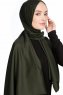 Nuray Glansig Militärgrön Hijab 8A07d