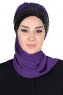 Olga - Purper & Zwart Praktisch Hijab