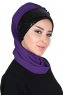 Olga - Purper & Zwart Praktisch Hijab