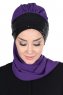 Olga - Purper & Zwart Praktisch Hijab