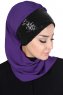 Olga - Purper & Zwart Praktisch Hijab