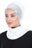 Olga - Offwhite & Zilver Praktisch Hijab