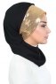 Olga - Zwart & Goud Praktisch Hijab