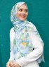 Pariza - Blauw Blad Gevormde Hijab