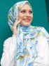 Pariza - Blauw Blad Gevormde Hijab