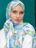 Pariza - Blauw Blad Gevormde Hijab