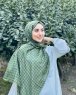 Qiana - Khaki Gedessineerde Katoen Hijab